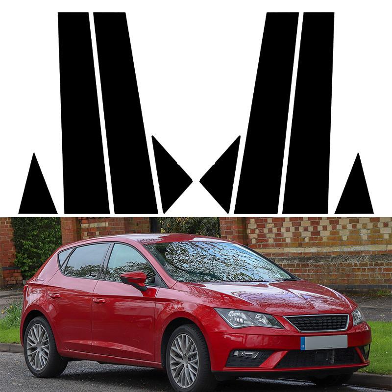 10 st Bilstolpeöverdrag av PC-material Dörrlist Fönsterlist Klistermärke Passar För Seat Leon 3 2013-2020
