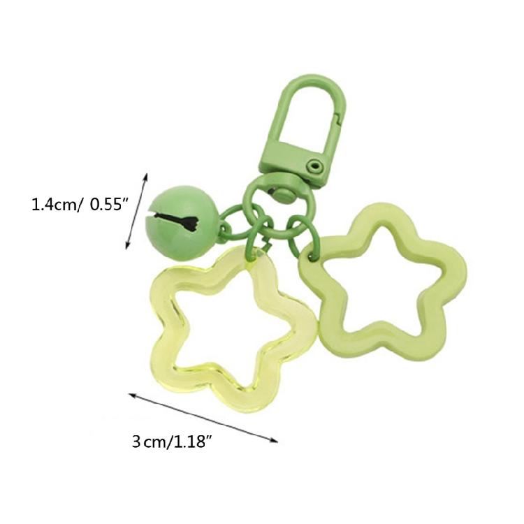 Star Bell Pendant Cute Keyring Hollow Star Charm Keychain Bag Pendant Keyholder