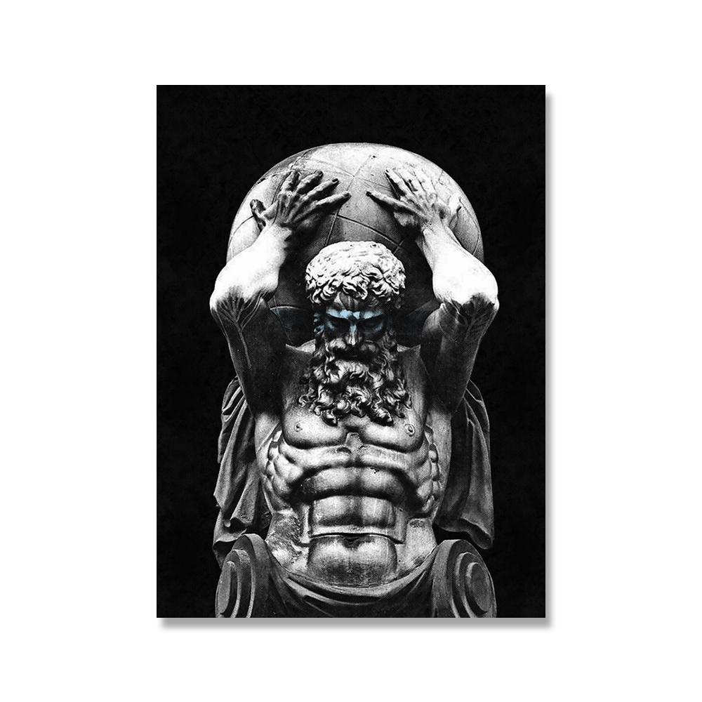 Schwarz-weiße Marmorskulptur, Kunstdrucke, Crying David, Leinwand, klassische Malerei, Wandposter, Bild für Heimdekoration, kein Rahmen