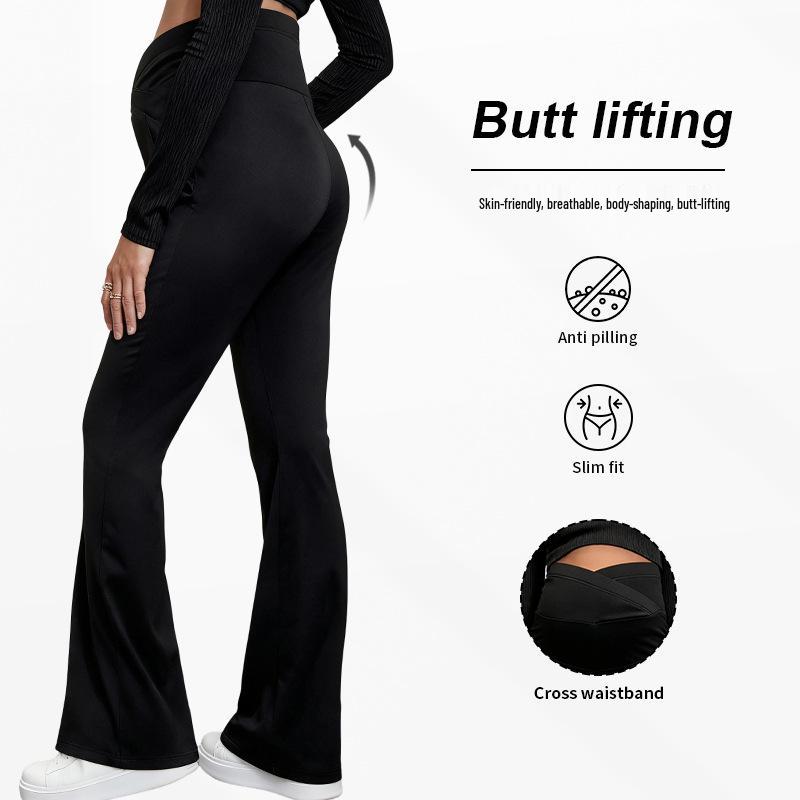 Autumn/Winter High Waist Maternity Yoga Pants with Belly Support & Flared Design