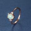 Cushion Cut Square Rainbow White Fire Opal Rings For Women Gold Horse Eye Zircon Charm Leaf Wedding Bands Party Jewelry CZ