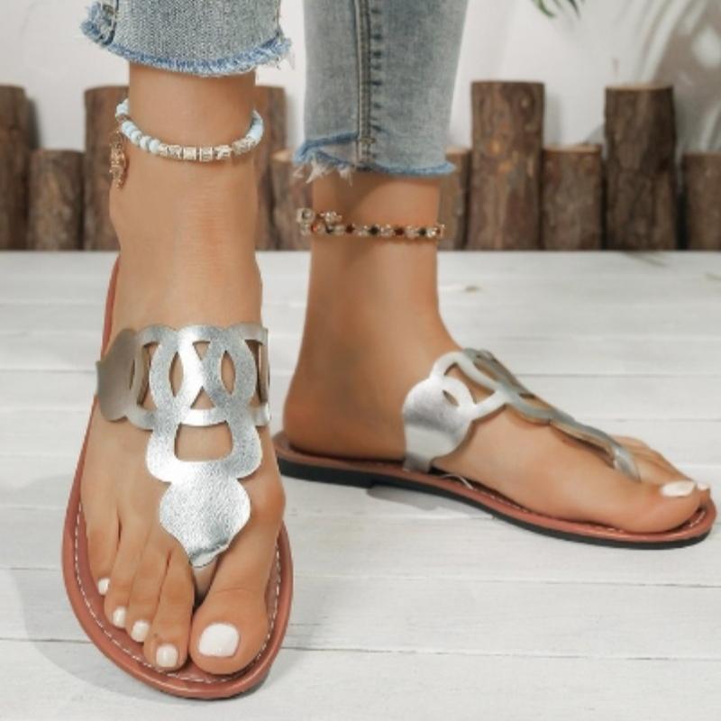 Modestil Flacher Boden Mode Trendige Damen Strandsandalen Outdoor-Bekleidung Rutschfest Outdoor Vielseitige Damen Hausschuhe Zehensandalen Damen
