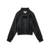 [Matinkim] Shine Crinkle Zip Blouson In Black