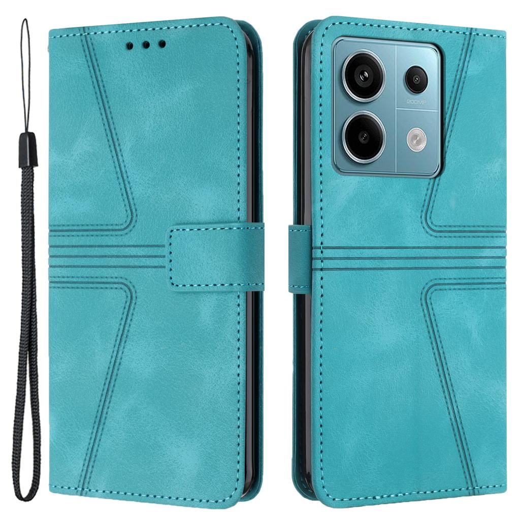 Funda para Xiaomi Redmi Note 13 5G Soporte Plegable Triángulo Cuero Estampado Carcasa de Teléfono