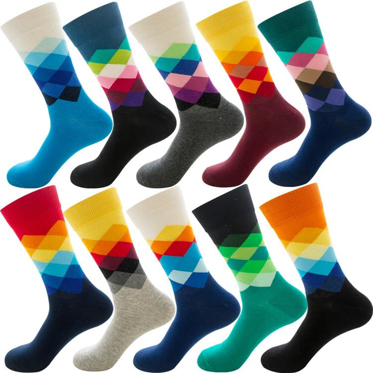 XIANGHUI Wholesale 10 Pairs Set Polka Dots Hamburger French Fries Jacquard Tube Women Fashion Cotton Crew Funny Socks L