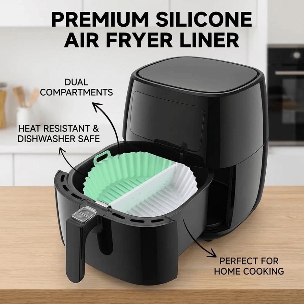 High-Temperature Resistant Silicone Air Fryer Liner Food Grade Non-Stick Basket Mat Kitchen Use