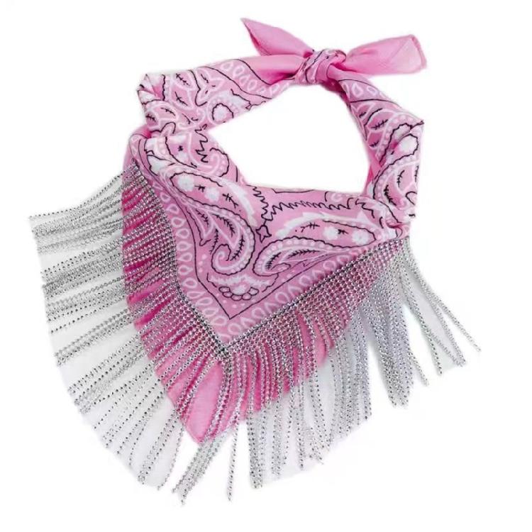 Blingbling Cowgirl Hat Scarf Sequined Brim Hat Scarf and Sunglasses Set