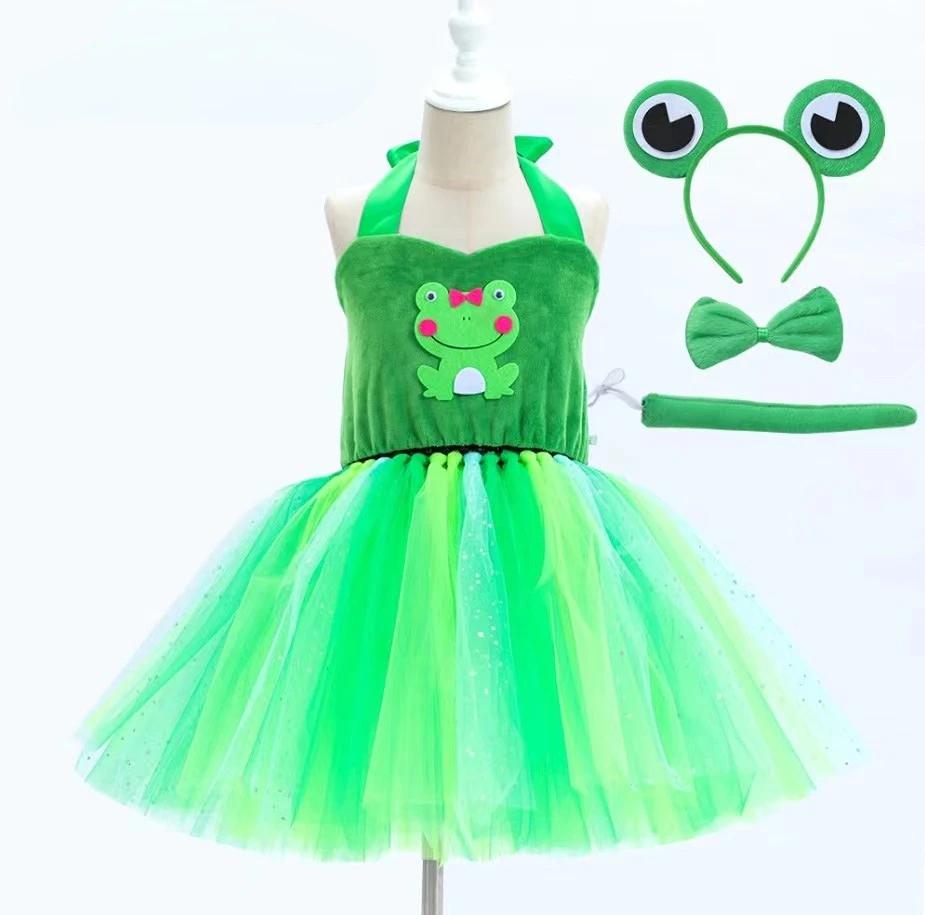 Baby Girls Halloween Animal Cosplay Costume Kids Forest Theme Giraffe Cows Tiger Leopard Zebra Print Tutu Dress Birthday Party