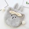 1pcs Cute Cartoon Shape Coin  Bag Women Girl Plush Rabbit Ear Mini Storage Bag Drawstring Pouch