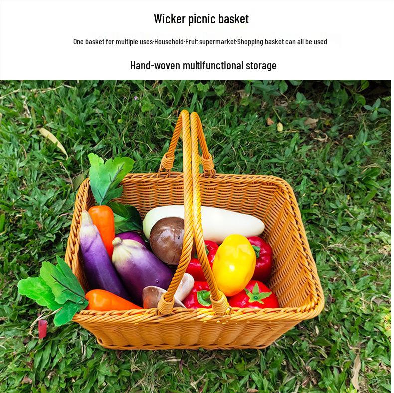 Outdoor Imitation Wicker Picnic and Shopping Basket