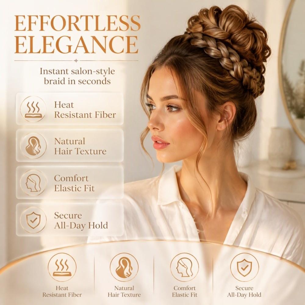 Adjustable Handmade Braids Wig Elastic Band Fishbone Braid Lazy Headband Commuting