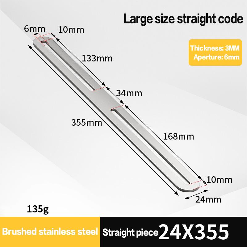 1ks Nerezový pravoúhlý držák Černý/Stříbrný Zesílený 180stupňový Plochý Pevný Držák Konektor Nábytkový Držák