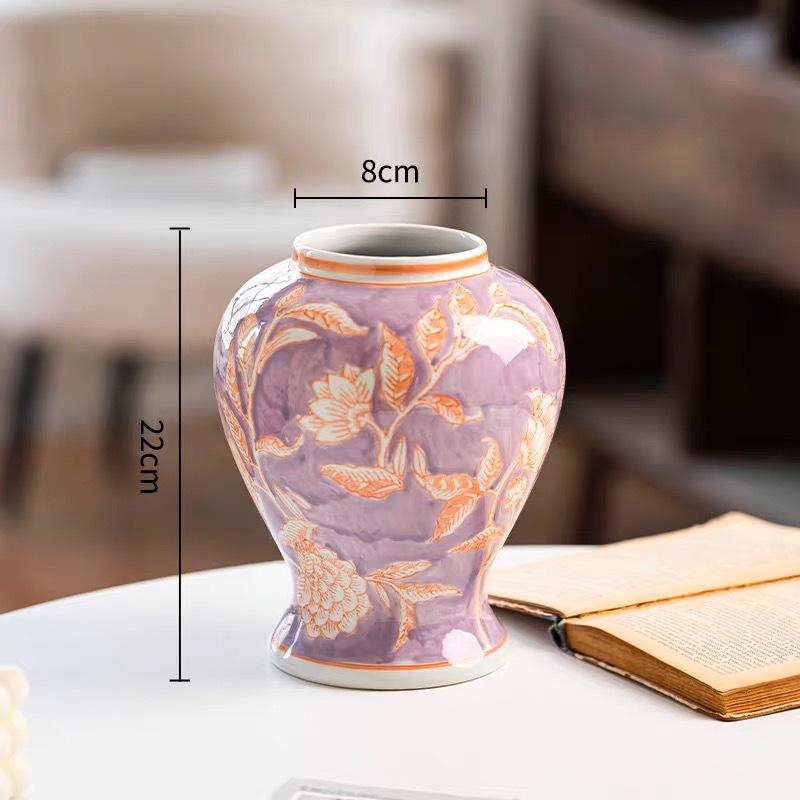 Modrobílá porcelánová váza Čínský styl Retro porcelánový květináč Květináč Hydroponie Terárium Domácí dekorační doplňky