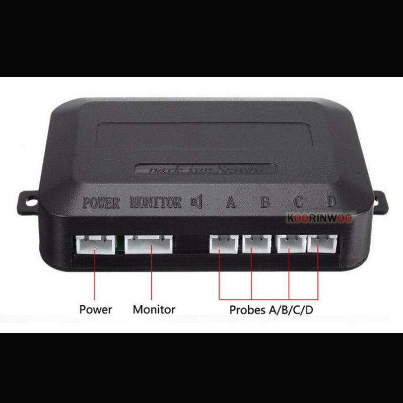 Koorinwoo 4 Sensors Buzzer 22mm Car Parking Sensor Kit Reverse Backup Radar Sound Alert Indicator Probe System 12V Parktronic
