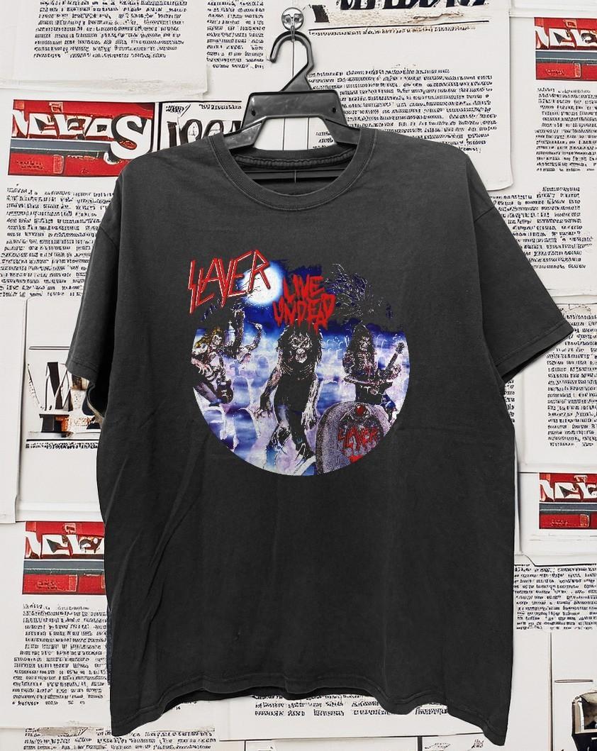 HOT! Slayer Live Undead Retro Unisex Black Cotton T-Shirt XXXL