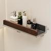 Vintage Walnut Bathroom Wall Shelf & Cosmetic Rack