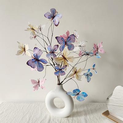 1 Stück Stoffschmuck Künstliche Baumzweige Dekorative Simulierte Schmetterlinge Blumenkunst Mehrfarbig Heimparty Dekoration