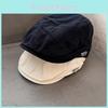 Color Simple Solid Letter Embroidery Neutral Casual Beret For Fall Use Daily