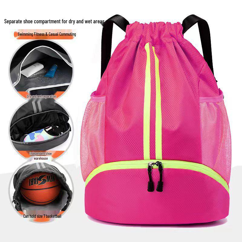 Marathon Sports Bag: Drawstring, Wet/Dry Separation, Perfect for Training, Basketball, Swimming, and Fitness