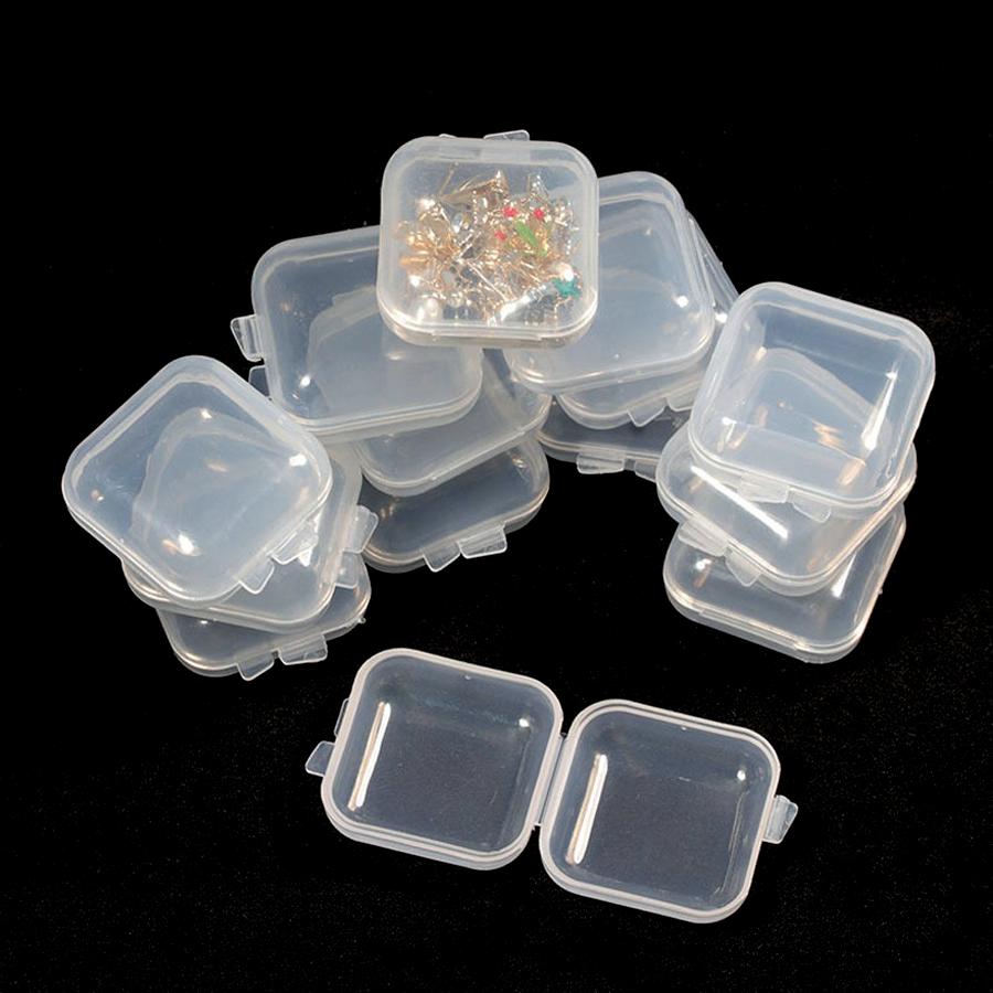 15/30pcs Mini Storage Box Jewelry Hardware Beads Earring Necklace Earplugs Transparent Display Box Store Home Storage Tool XJM