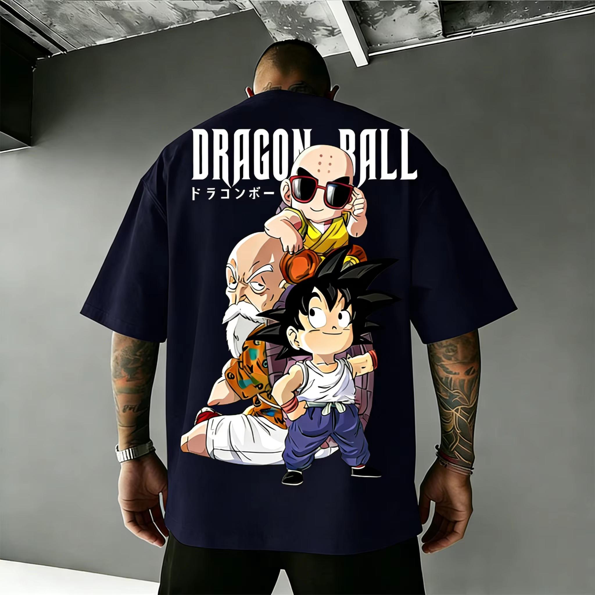 

Dragon Ball Trendy Hot Items Anime Back Printed Cotton Tshirt 2026 Harajuku Men and Women Summer New Large Loose Casual Top S