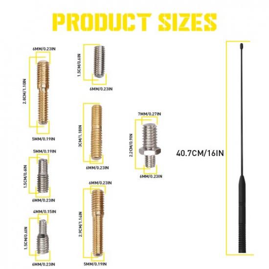 16Inch Black Antenna Mast AM/FM Aerial Antenna Radio For Replacement Harley