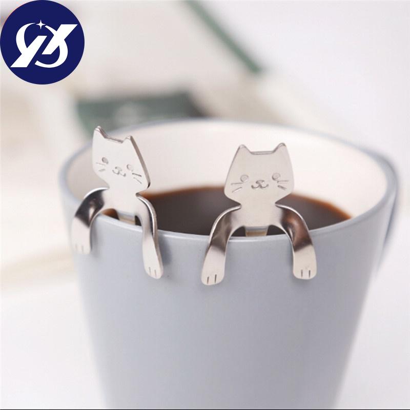 1 Pc Cute Cat Handle Small Spoon Ladle Hanging Coffee Spoon