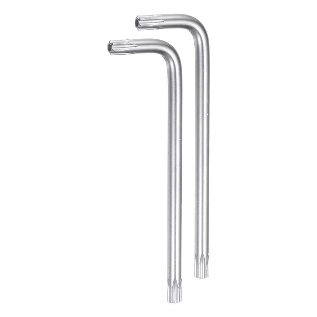 uxcell T27 Torx Wrench with Star Set of Chrome Vanadium Steel Hand Ideal for Automotive and Home Repairs Tamper-Proof Key, 2, L-Shaped 6-Point Wrench,