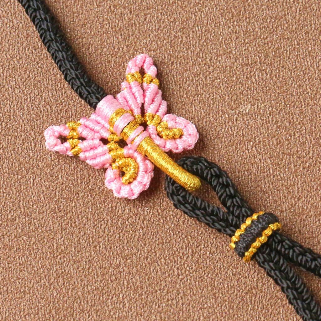 Handmade Eight-Strand Braided Bowknot Adjustable Necklace Cord