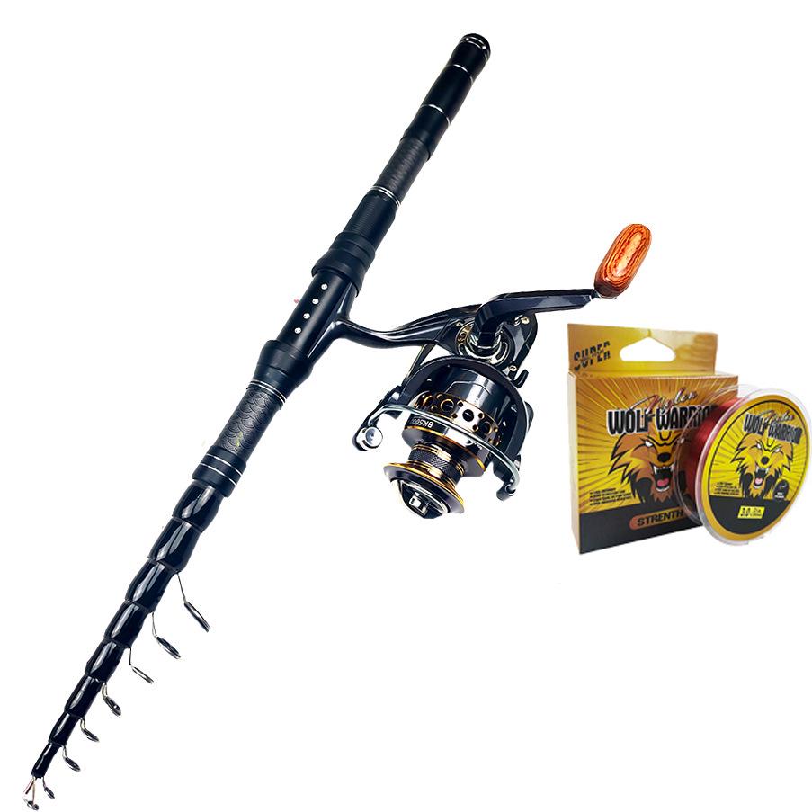 

Телескопический спиннинговый набор из углеволокна для морской рыбалки с катушкой для дальнего заброса и сумкой 2.7m