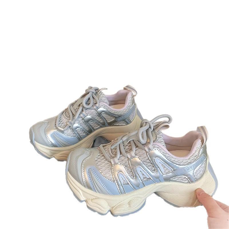Thick-soled dad shoes New mesh breathable heightening with skirt shoes sports and leisure shoes