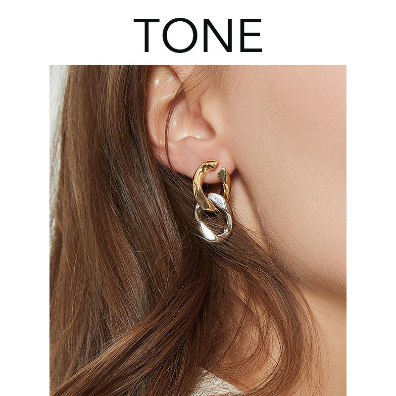 

Tone Contrast Color Chain Ear Clip Mosquito Coil Minimalist Fancy Fashion No Pierced Female Elegant Niche Normcore Bag A Pair of Mosquito Coil Ear Clips
