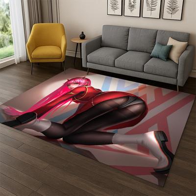 Sexy Girl Zero Two DARLING In FRANXX Cartoon Carpet Rug for Bedroom Living Room Sofa Doormat Home Decor,Kid Area Rug Non-slip