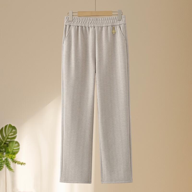 LangSha Women's Plus Size Fleece-Lined Straight Leg Casual Pants