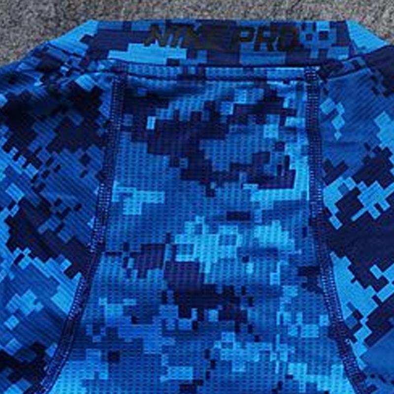 Nike Kamuflaj Logolu Dar Kesim Spor Kısa Kollu Tişört Erkek Üstler Mavi 828177-457