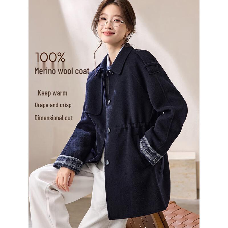 Mohan Yimei Women s 100% Merino Wool Trench Coat M