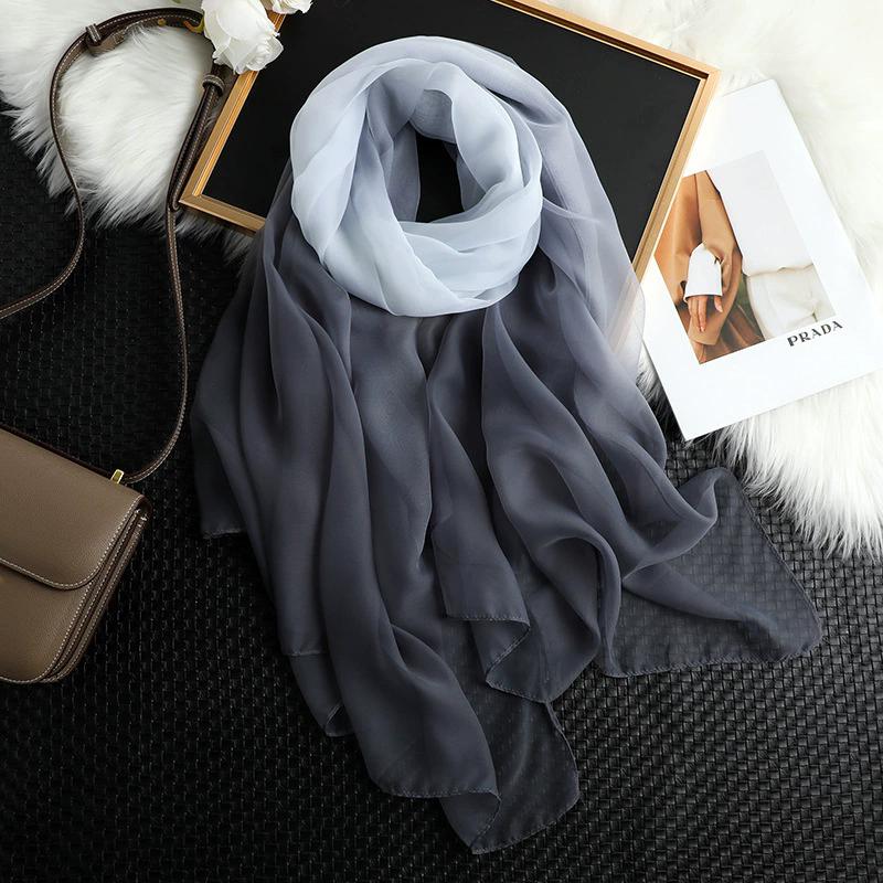 Silk Scarf Folral Women Summer Hijab Sunscreen Bandana Foulard Female Headbanda Warm Pashmina Scarves Echarpe Shawl Large Wrap