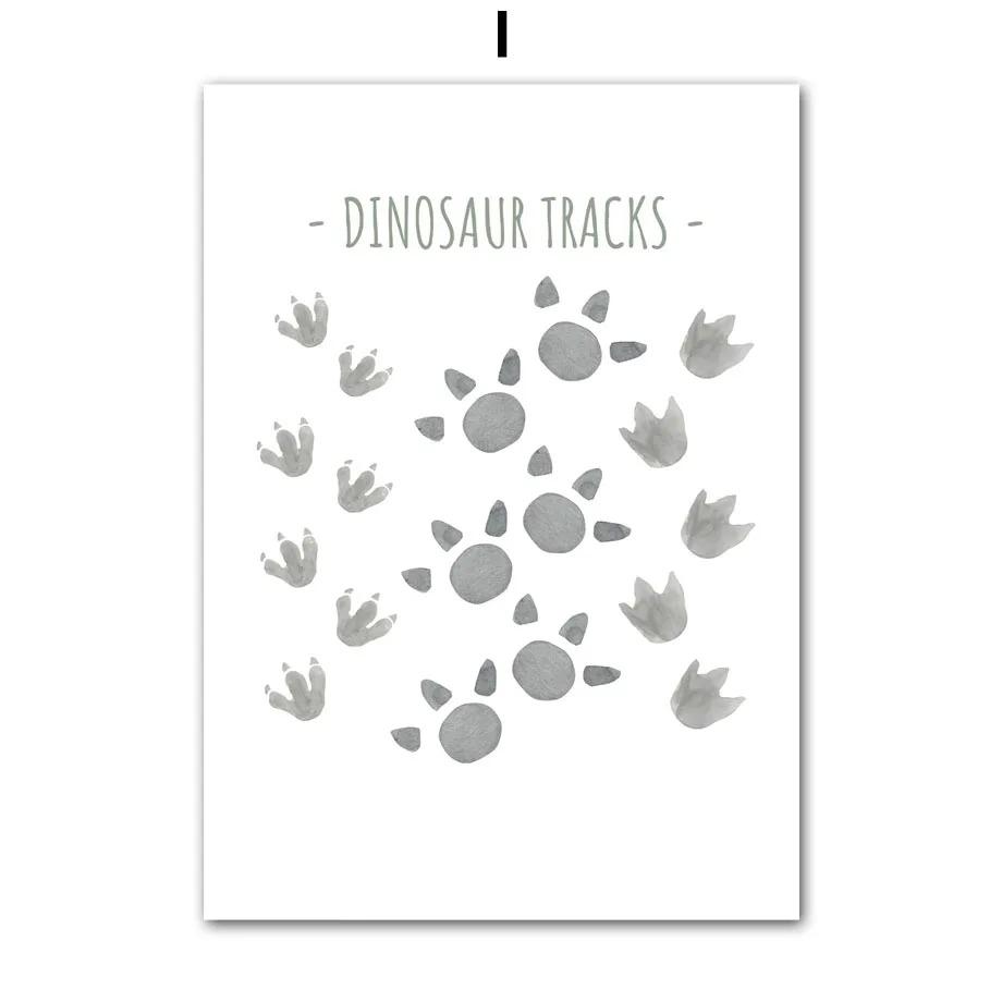 Cartoon Dinosaur Numbers Alphabet Jurassic Dino Nursery Posters Print Canvas Painting Wall Art Picture Baby Kids Room Home Decor
