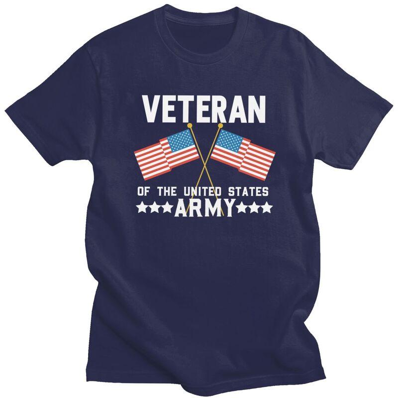 Custom Fashion American Flag US Army Veteran T Shirts Men ShortSleeve Tshirt Casual Tee 100 Cotton Slim Fit Tshirt Merch