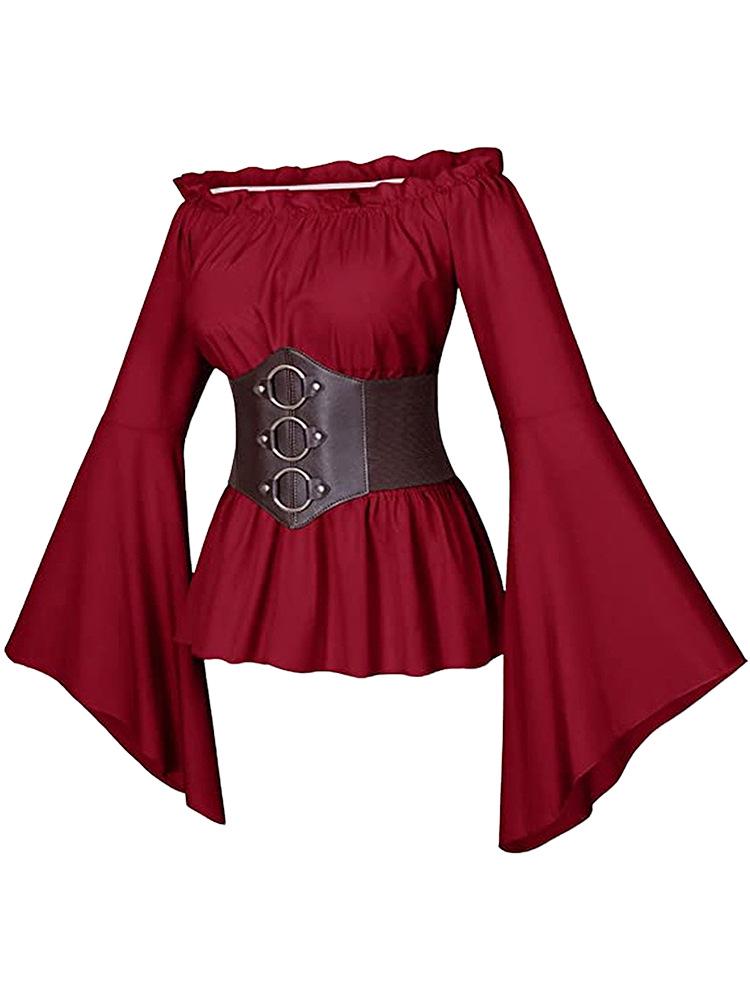 Medieval Women's Pirate Costume Shirt for Role-Playing Festivals