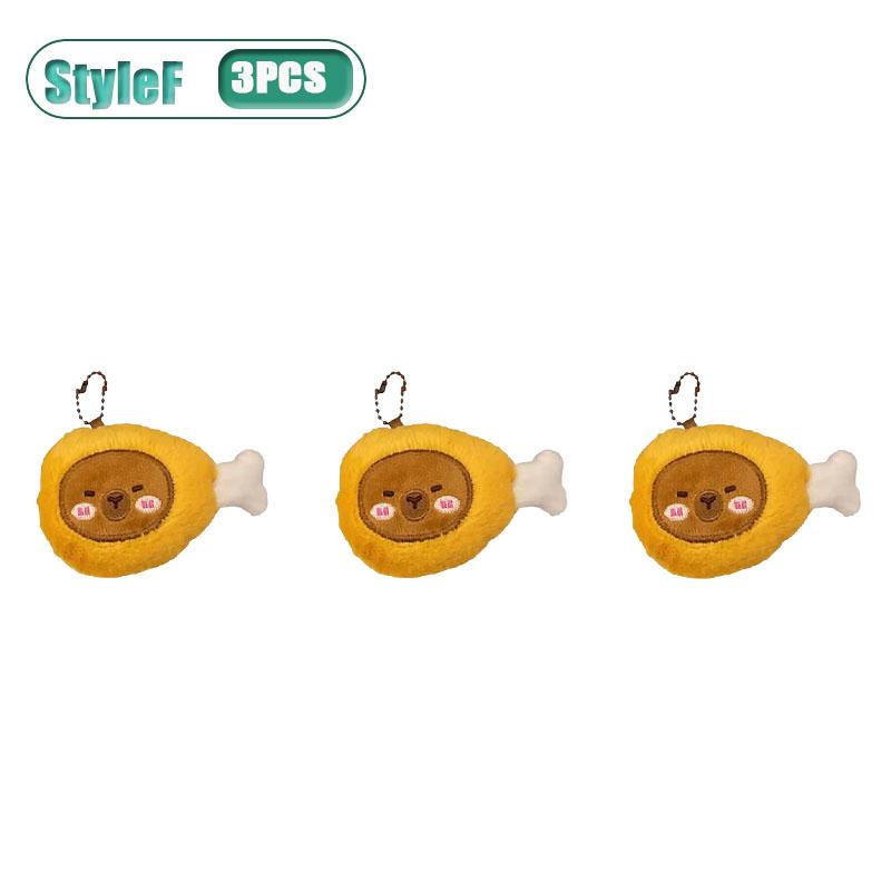 1-10PCS Adorable Capybara Plushie Keyring Funny Bread Topper Anime Style Fluffy Hanging Toy Cute Food Decor For Teens