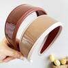 PROLY New Fashion Hair Accessories For Women Side Side PU Leather Hairband Solid Color Turban Summer Vintage Headband For Adult