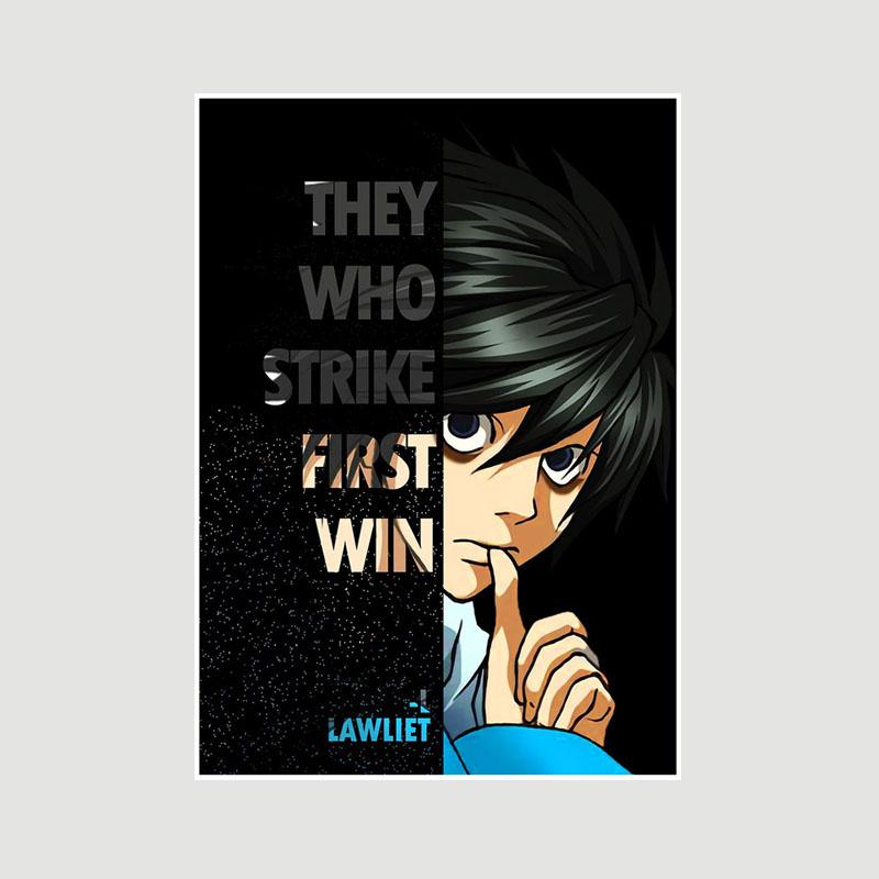 Vintage Inspirational Quote Poster Anime Finger Luffy Deku Posters White Paper Text Art Pictures Home Decor Bar Decoration Painting Interior Mural