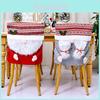 Festive Christmas Chair Covers With Long Mustached Red And Gray Designs For Holiday Decor