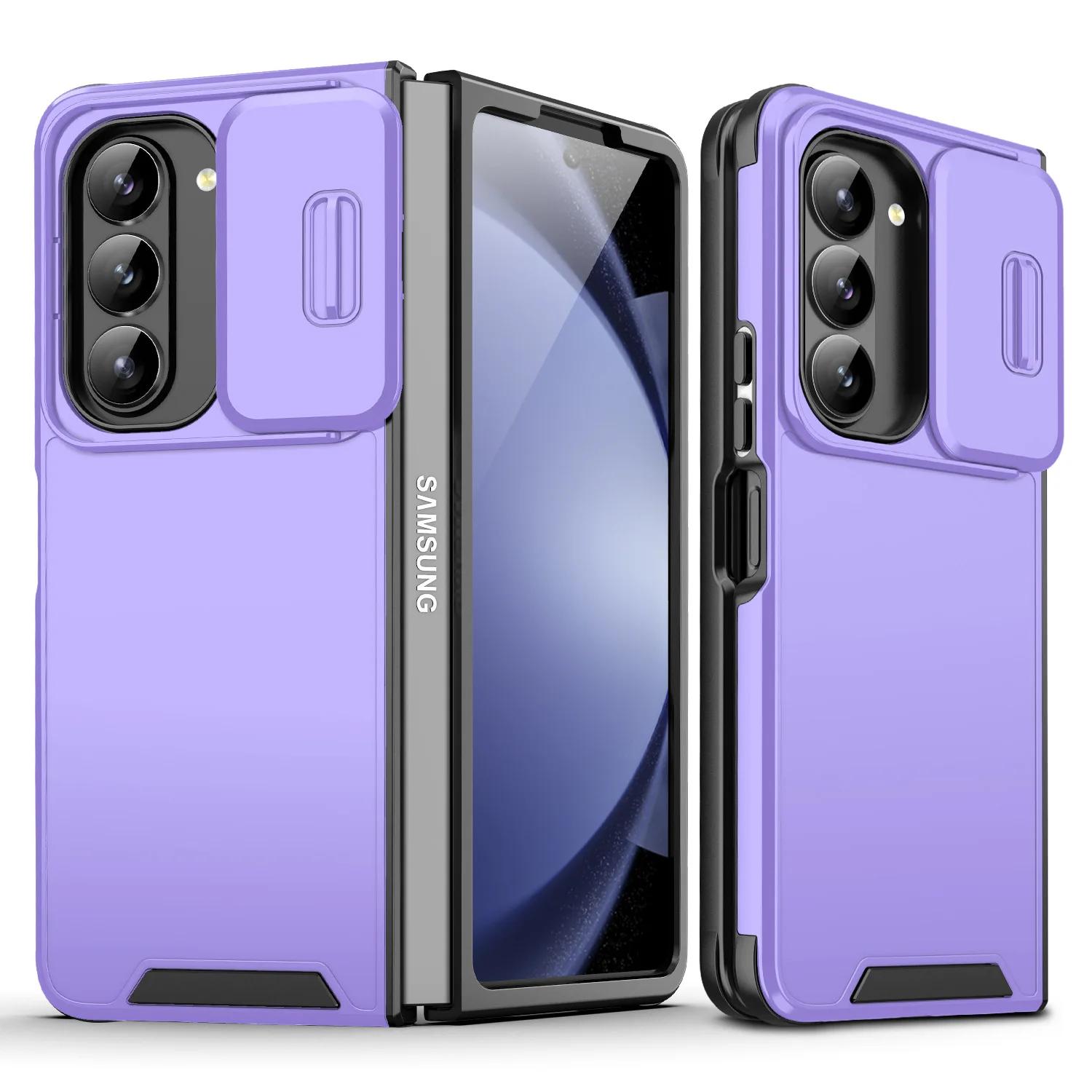 

Armor Magnetic for Magsafe Slide Camera Protection Phone Case for Samsung Z Fold 7 6 Cover for Galaxy Z Fold 7 ZFold 7 6 5 4 5G Galaxy Z Fold6 фіолетовий