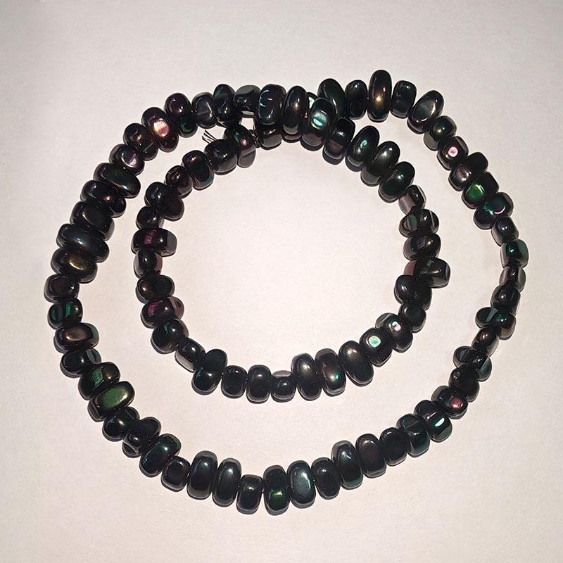 4-8mm Black Bile Stone Beads, Color Plated Loose Beads for DIY Bracelet or Necklace.