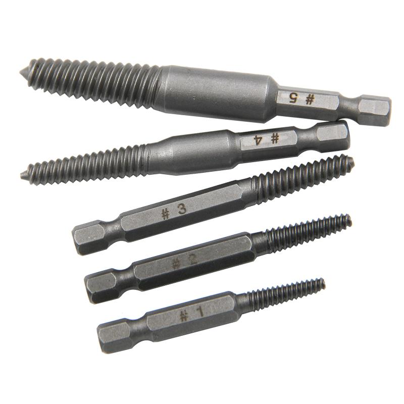 5pc Hex Handle Broken Head Screw Removal Tool 60mm Black Electric Hex Screw Removal Tool Set Cover Manual Screwdriver