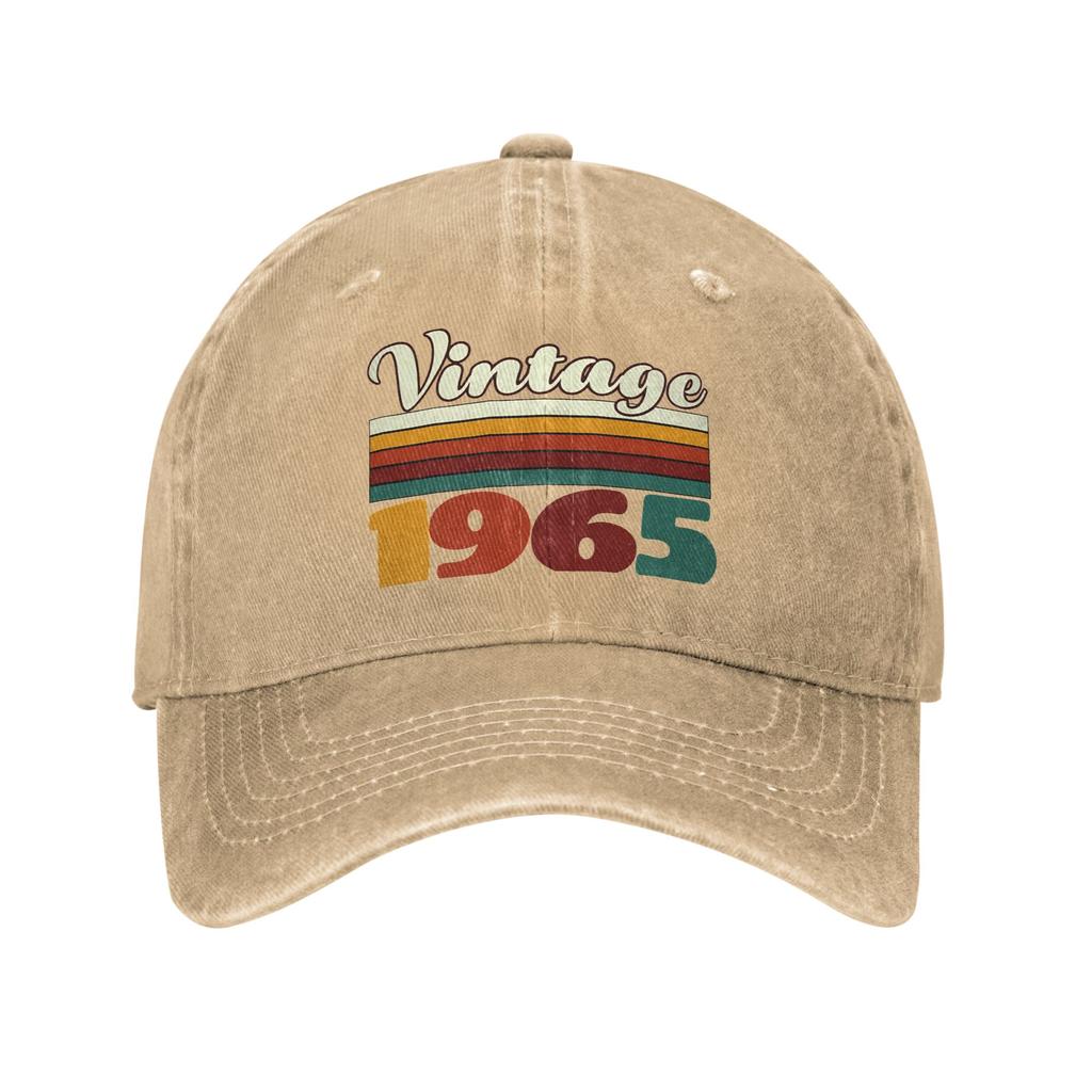 Vintage 1965 Birthday Gift Washed Baseball Cap  Street Style Sun Trucker Hat Summer Men Adult Kpop Rock Baseball Caps