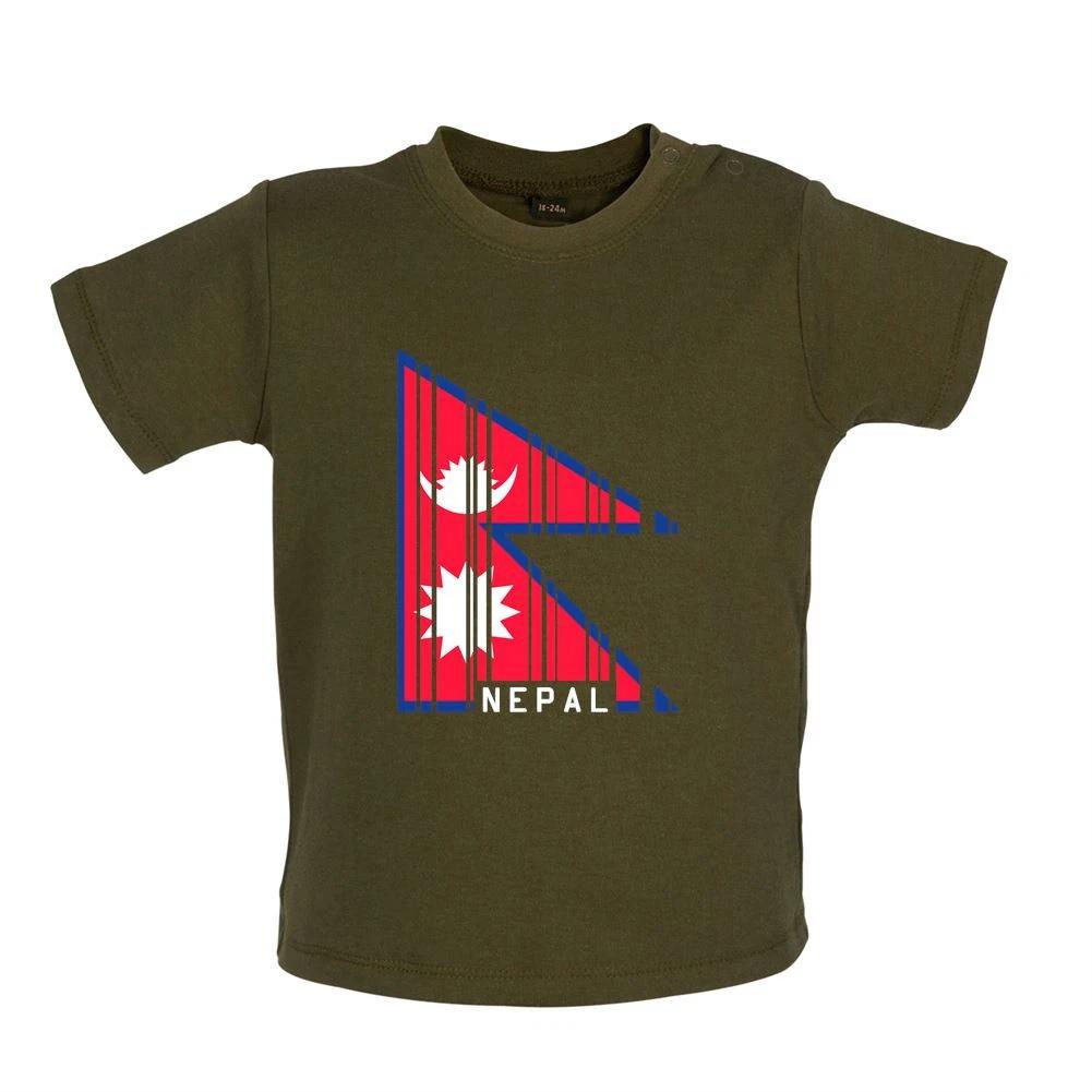 Nepal Barcode Flag Style - Kids T-Shirt Tees Top - Nepalese Kathmandu Country 120
