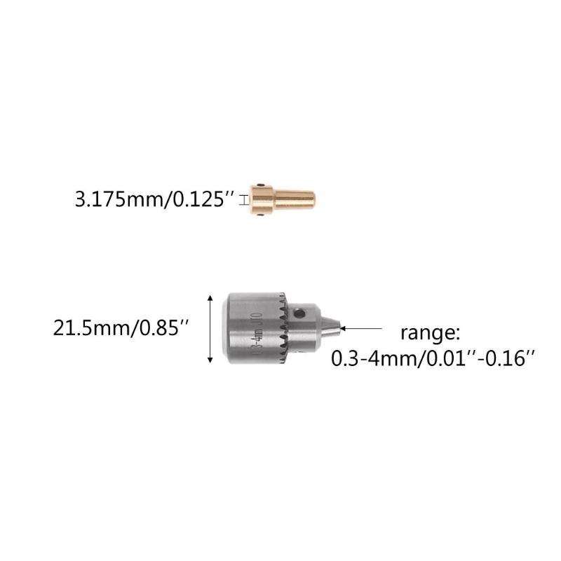 4x Micro Motor Drill Chuck Clamp 0.3-4mm With for Key 3.17mm Shaft Connecting Ro